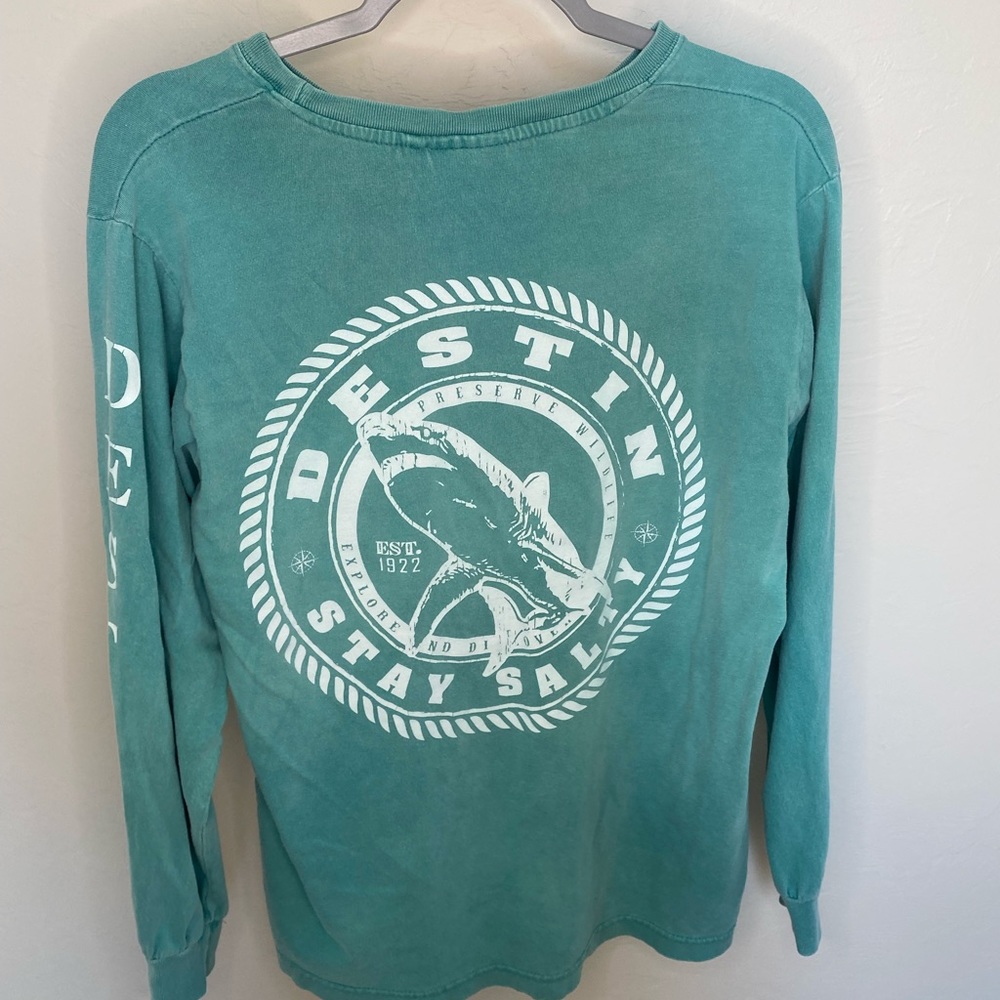 Teal long sleeve Destin Florida vacation tee